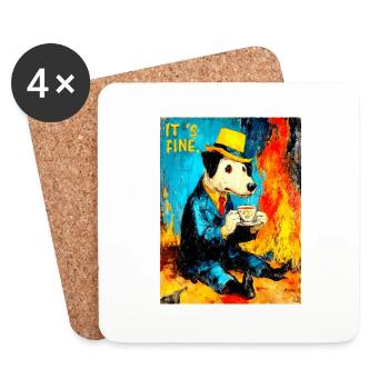 "Its still fine" by van Gogh - Coasters (set of 4) - white - Front