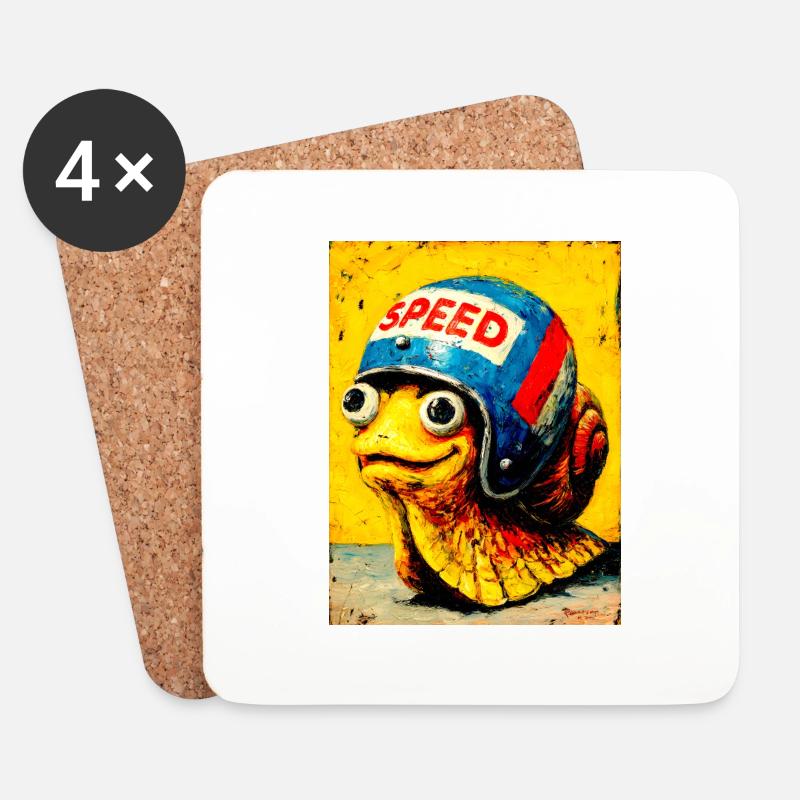 "Schneckenrennen" by van Gogh - Untersetzer (4er-Set) - Weiß