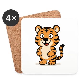 Tiger Comic - Coasters (set of 4) - white - Front