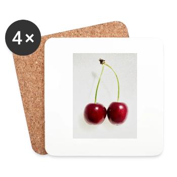 Cerise - Dessous de verre (lot de 4) - blanc - Devant
