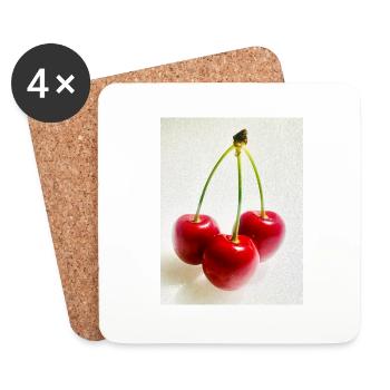 Cerise - Dessous de verre (lot de 4) - blanc - Devant