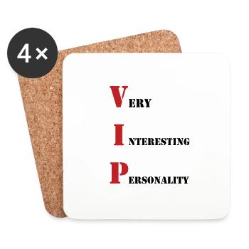 VIP : Personnalité très intéressante - Dessous de verre (lot de 4) - blanc - Devant