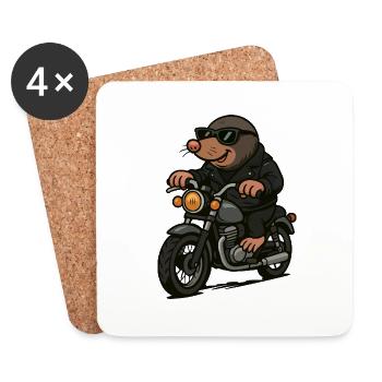 Mole Motorcycle - Coasters (set of 4) - white - Front