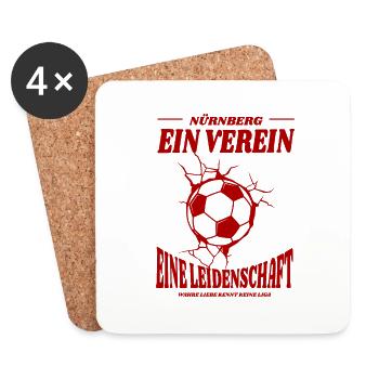 Nürnberg Fußball Spruch Geschenk - Untersetzer (4er-Set) - Weiß - Vorne