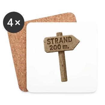 Strand 200m - Untersetzer (4er-Set) - Weiß - Vorne