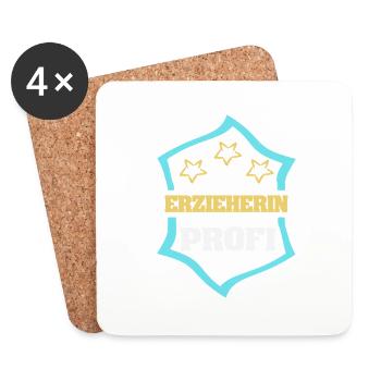Occupation: Kindergarten teacher - Coasters (set of 4) - white - Front