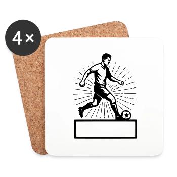Footballer - Last name First name - Coasters (set of 4) - white - Front