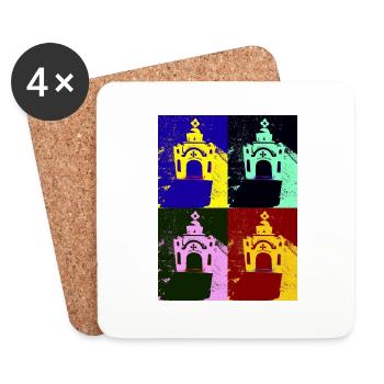 Pop art Greece - Coasters (set of 4) - white - Front