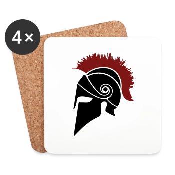 Guerrier de Sparte - Dessous de verre (lot de 4) - blanc - Devant