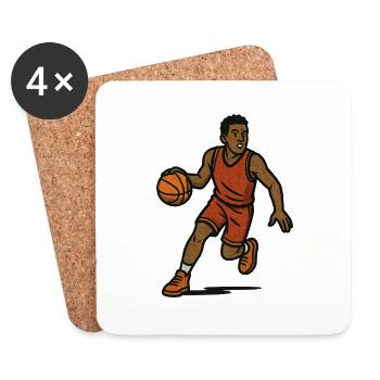 Basket-ball Streetball Bande dessinée - Dessous de verre (lot de 4) - blanc - Devant
