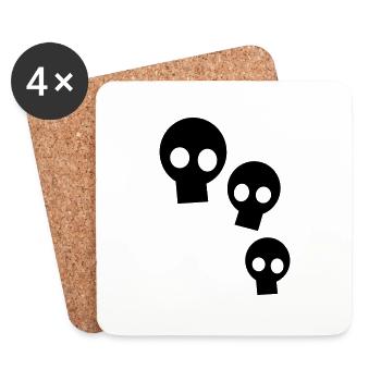 Three Skulls - Untersetzer (4er-Set) - Weiß - Vorne