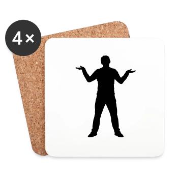 Man - Stupidity - Coasters (set of 4) - white - Front