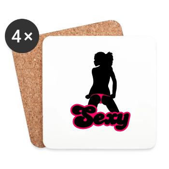 Sexy - Untersetzer (4er-Set) - Weiß - Vorne