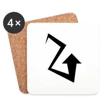 Zig Zag Pfeil - Untersetzer (4er-Set) - Weiß - Vorne