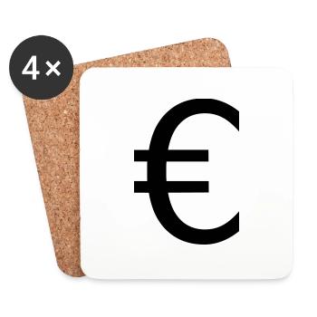 Euro - Dessous de verre (lot de 4) - blanc - Devant