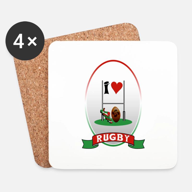 rugby - Untersetzer (4er-Set) - Weiß