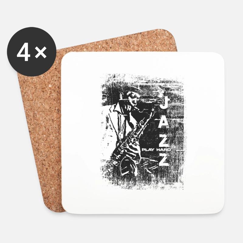 Jazz Saxophone Player - Untersetzer (4er-Set) - Weiß