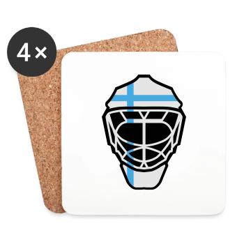 Hockey Goalie Maske Finland - Untersetzer (4er-Set) - Weiß - Vorne