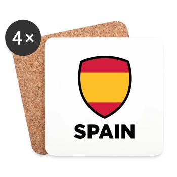 Drapeau national de l Espagne - Dessous de verre (lot de 4) - blanc - Devant