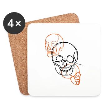 Skulls - Coasters (set of 4) - white - Front