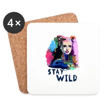 Grlpwr, girlspower, girls,frauenpower,stay wild, - Coasters (set of 4) - white - Front