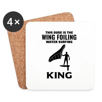 Wing Foiling Hydrofoil Surfing Surf Water Sport - Coasters (set of 4) - white - Front
