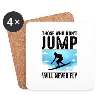 Skysurfing Skydiving Extreme Sport Skydiver Funny - Coasters (set of 4) - white - Front