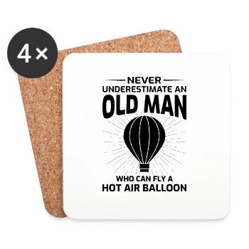 Hot Air Ballooning Hopper Balloon Ride Balloonist - Coasters (set of 4) - white - Front