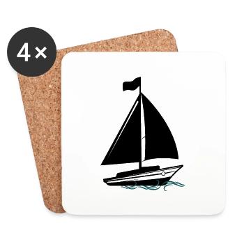 Segelboot - Untersetzer (4er-Set) - Weiß - Vorne