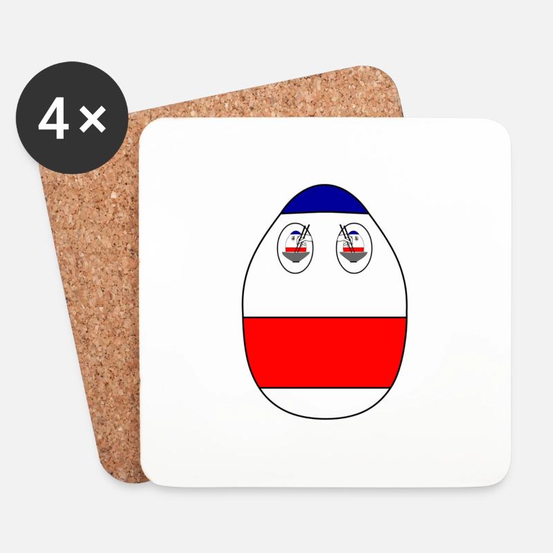 Daruma unendliche Augen - Untersetzer (4er-Set) - Weiß