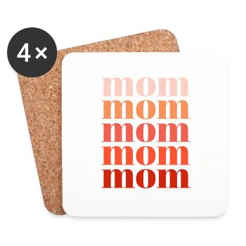 mom rot - Untersetzer (4er-Set) - Weiß - Vorne