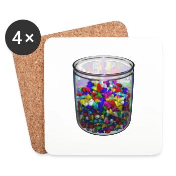 Gemstone Pot - Coasters (set of 4) - white - Front