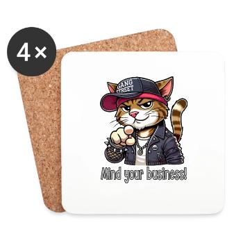 Mind your business! - Coasters (set of 4) - white - Front