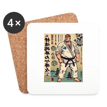 Finnisches Karate MASTER - Untersetzer (4er-Set) - Weiß - Vorne