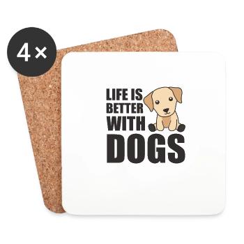 Life is better with dogs süßer Labrador hund - Untersetzer (4er-Set) - Weiß - Vorne