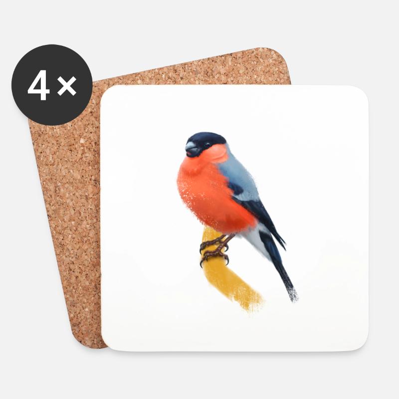 Bullfinch - Untersetzer (4er-Set) - Weiß
