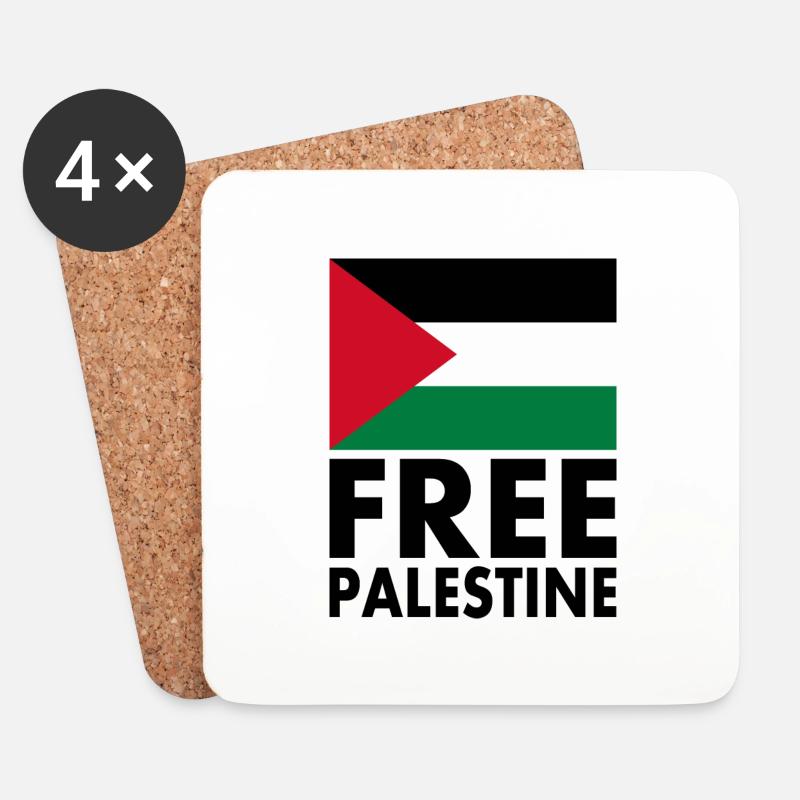 Free palestine - Untersetzer (4er-Set) - Weiß