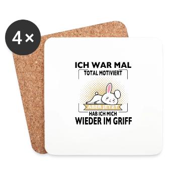 Ich war mal total motiviert wieder im Griff Hase - Untersetzer (4er-Set) - Weiß - Vorne