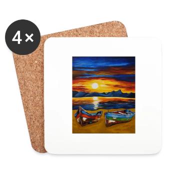 Bateau 'n' mer - Dessous de verre (lot de 4) - blanc - Devant
