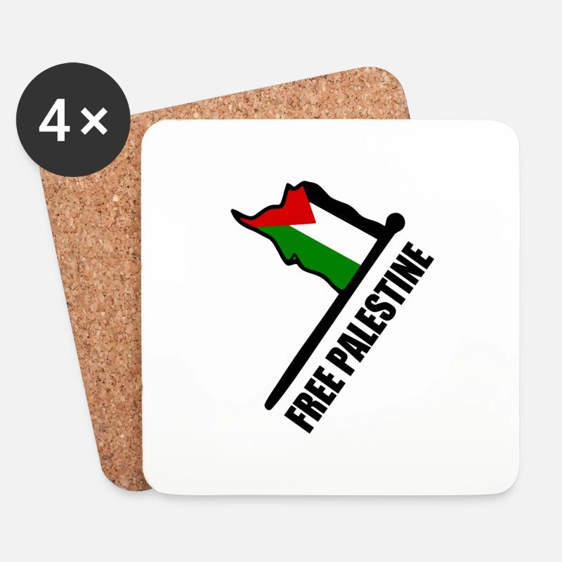 Free palestine - Untersetzer (4er-Set) - Weiß