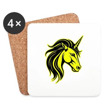 Unicorn Head Portrait Icon - Coasters (set of 4) - white - Front