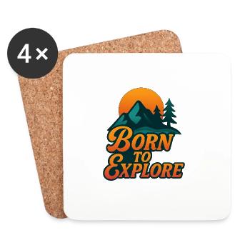 Mountains and Nature Outdoor Design - Coasters (set of 4) - white - Front