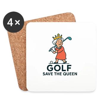Golf rettet die Königin 2 - Untersetzer (4er-Set) - Weiß - Vorne