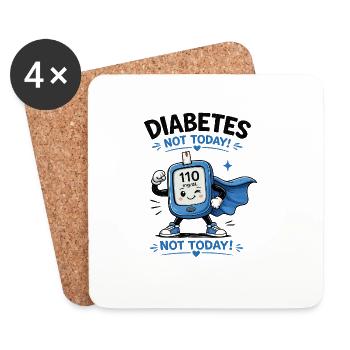 Diabetes Not Today-Held - Untersetzer (4er-Set) - Weiß - Vorne