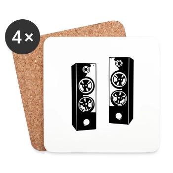 Lautsprecher, Musik Sound System - Untersetzer (4er-Set) - Weiß - Vorne