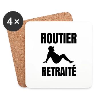 routier retraité - Dessous de verre (lot de 4) - blanc - Devant