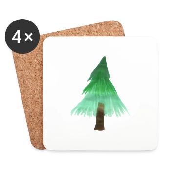 Christmas tree - Coasters (set of 4) - white - Front
