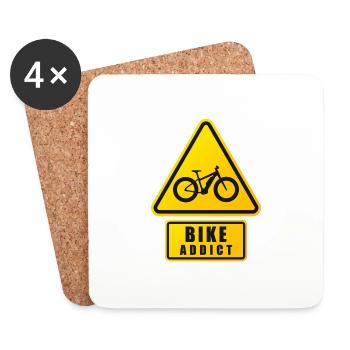 BIKE ADDICT - Coasters (set of 4) - white - Front
