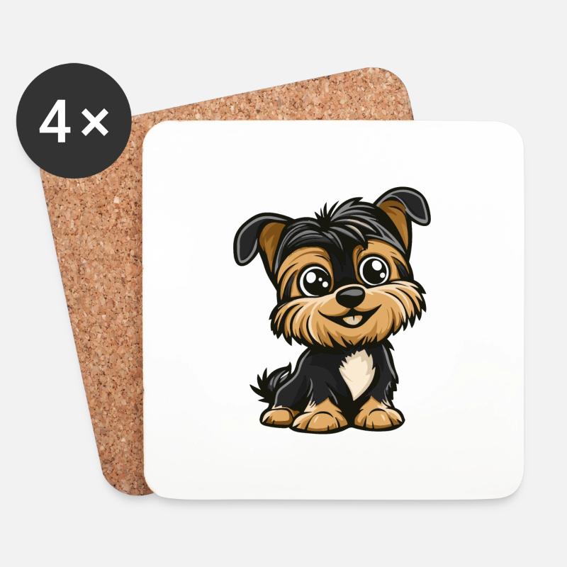Yorkshire Terrier Hund Comic Baby - Untersetzer (4er-Set) - Weiß