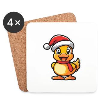 Canard Noël Noël - Dessous de verre (lot de 4) - blanc - Devant
